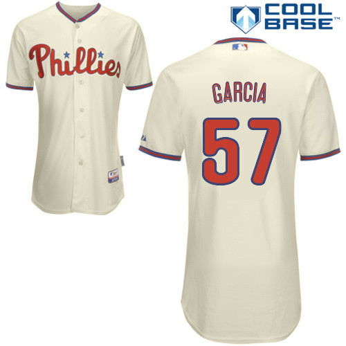 Luis Garcia #57 mlb Jersey-Philadelphia Phillies Women's Authentic Alternate White Cool Base Home Baseball Jersey